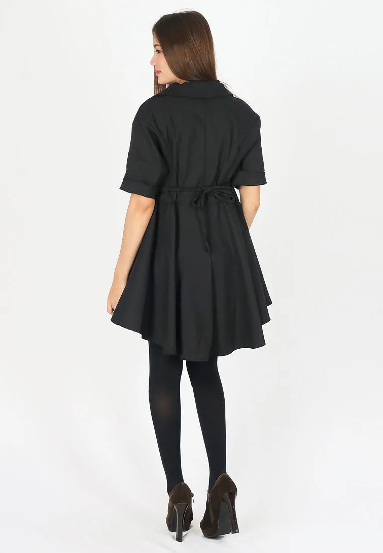 เสื้อโค้ทกันหนาว - Elegant Long Trench Coat Jacket with Rope