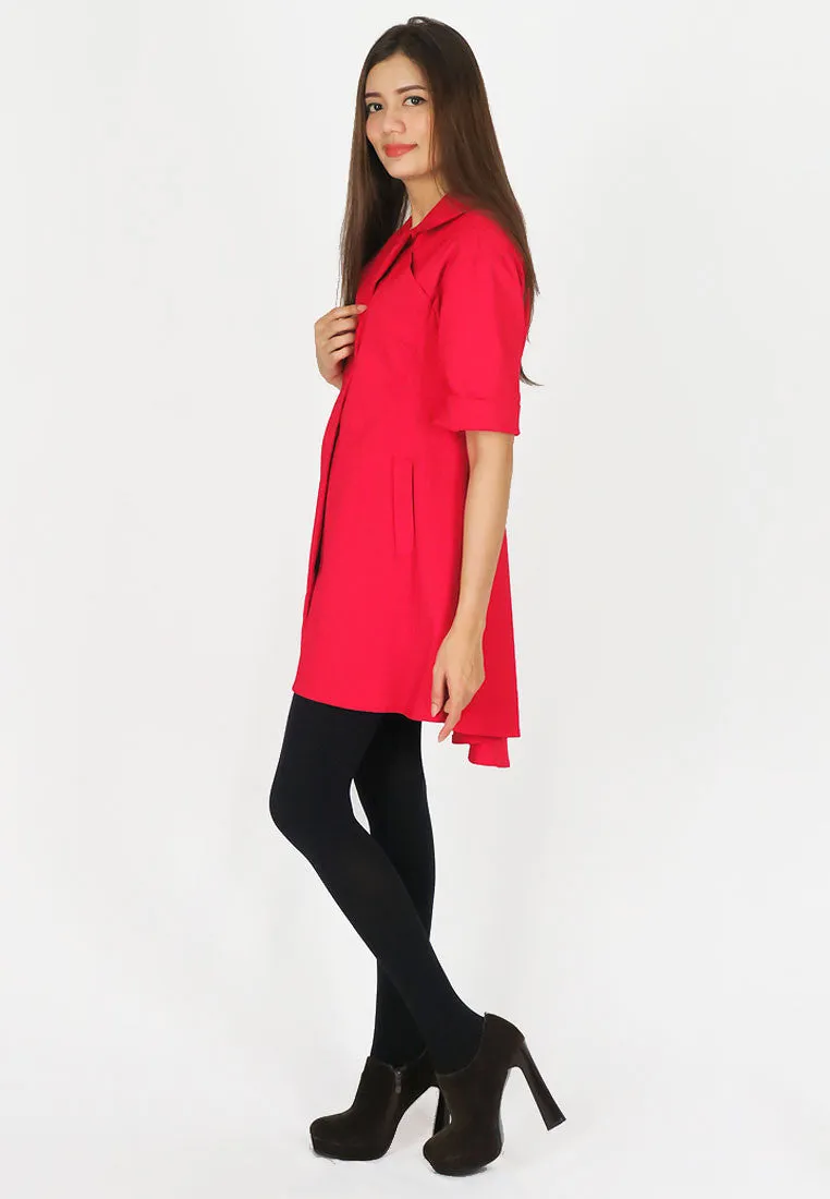 เสื้อโค้ทกันหนาว - Elegant Long Trench Coat Jacket with Rope