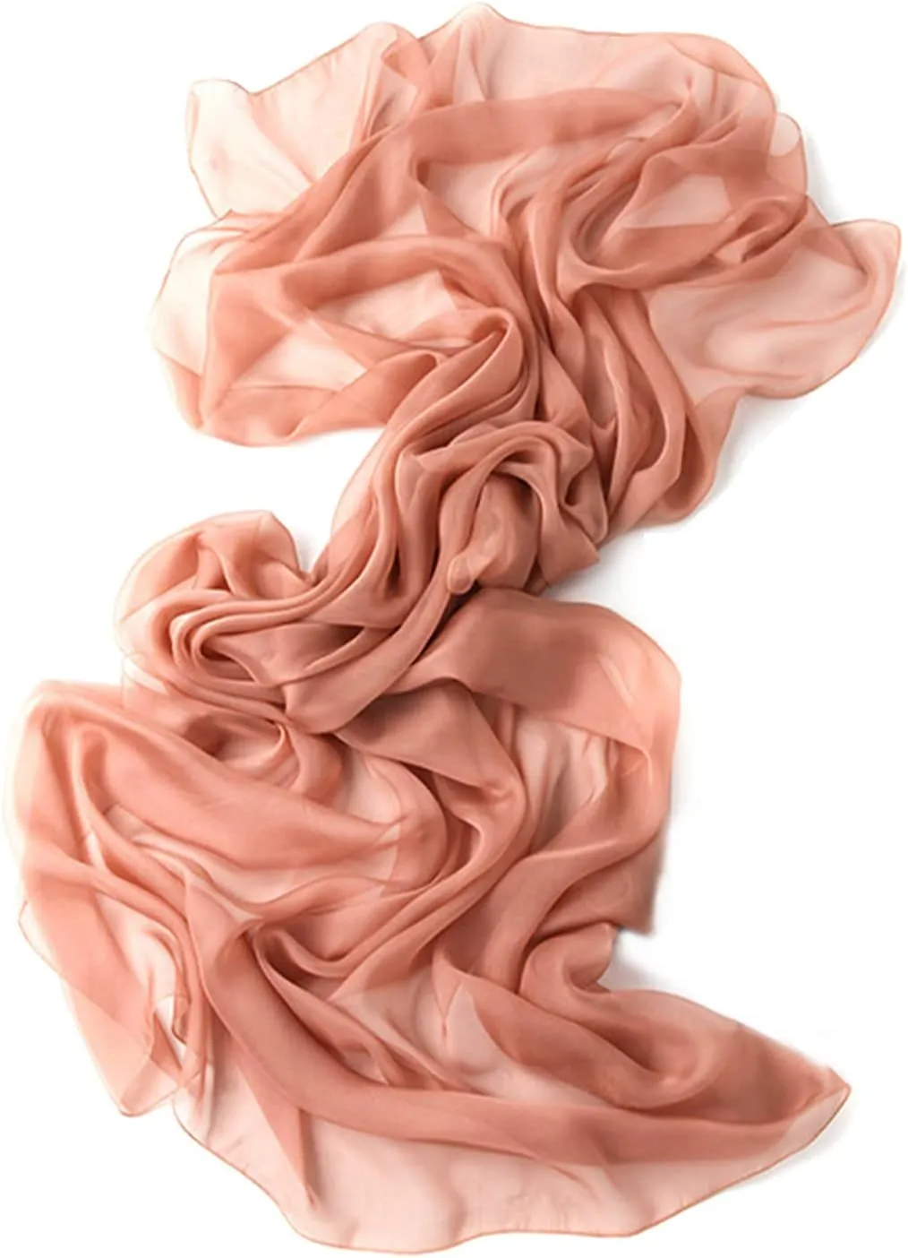100% Mulberry Silk Chiffon Scarf Solid Color Large for Women, Long Lightweight Silk Shawl Wrap