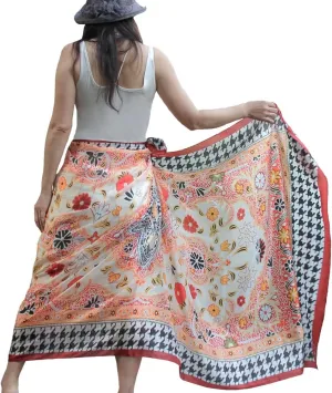 100% Mulberry Silk Scarf Large Pashmina Floral Shawls and Wraps for Evening Dresses Satin Long Scarfs Dupatta Women