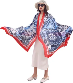 100% Mulberry Silk Scarf Large Pashmina Floral Shawls and Wraps for Evening Dresses Satin Long Scarfs Dupatta Women