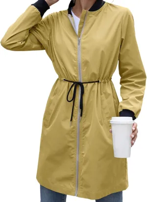 2023 Women's Double Breasted Long Trench Coat Windproof Classic Lapel Windbreaker Jackets Stylish Loose Overcoat Outerwear