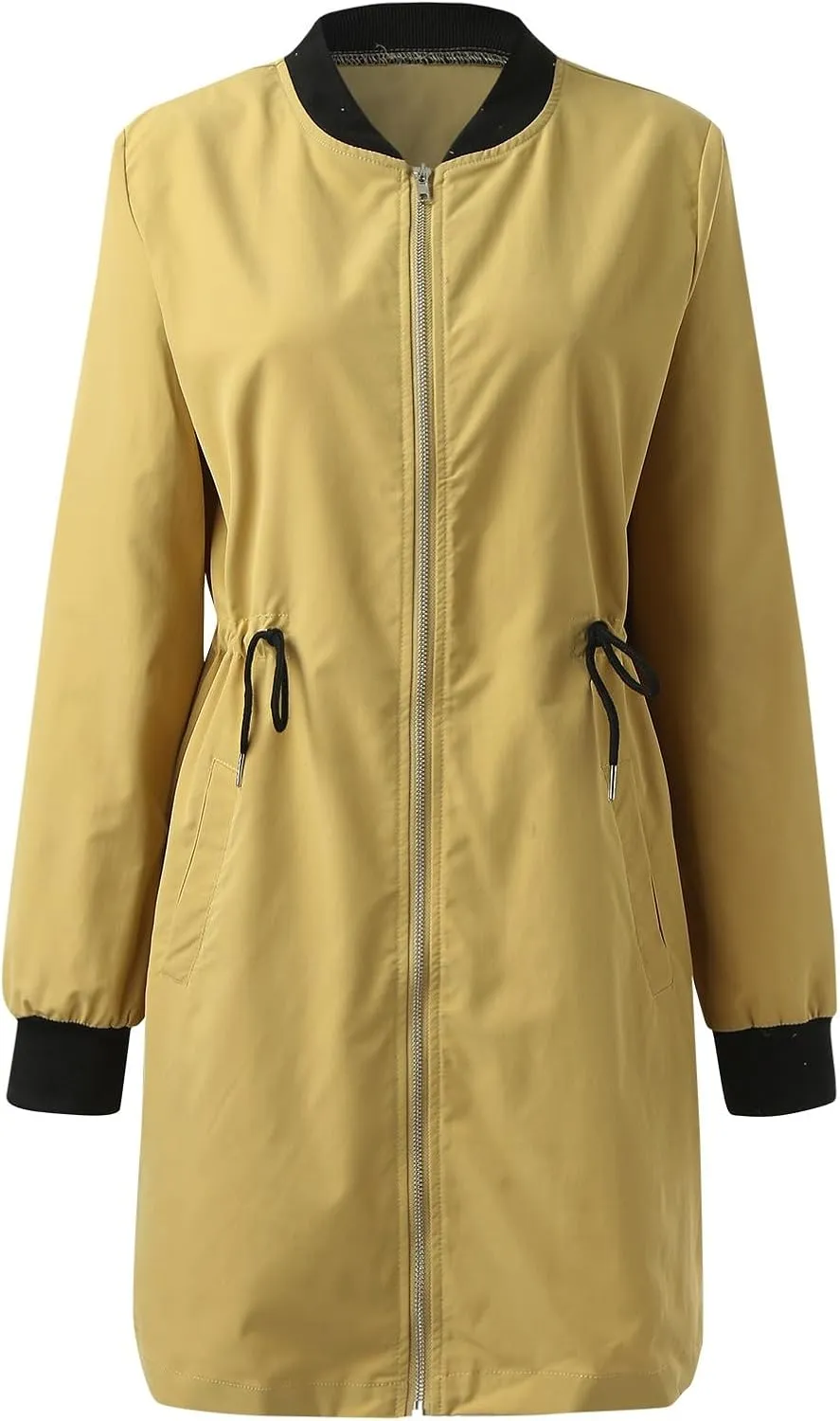 2023 Women's Double Breasted Long Trench Coat Windproof Classic Lapel Windbreaker Jackets Stylish Loose Overcoat Outerwear