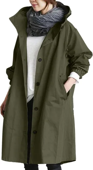 2023 Women's Trench Coat Long Double-Breasted Fall Fashion Windbreaker Jackets Classic Lapel Slim Overcoat Outerwear