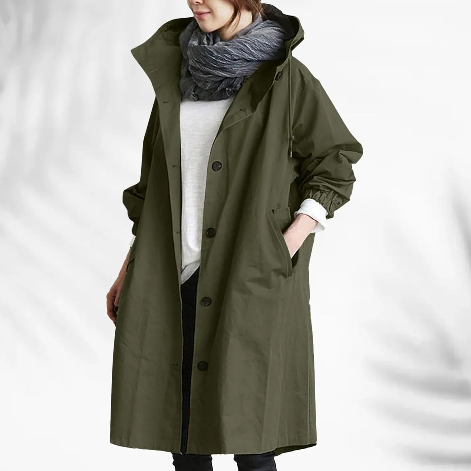 2023 Women's Trench Coat Long Double-Breasted Fall Fashion Windbreaker Jackets Classic Lapel Slim Overcoat Outerwear