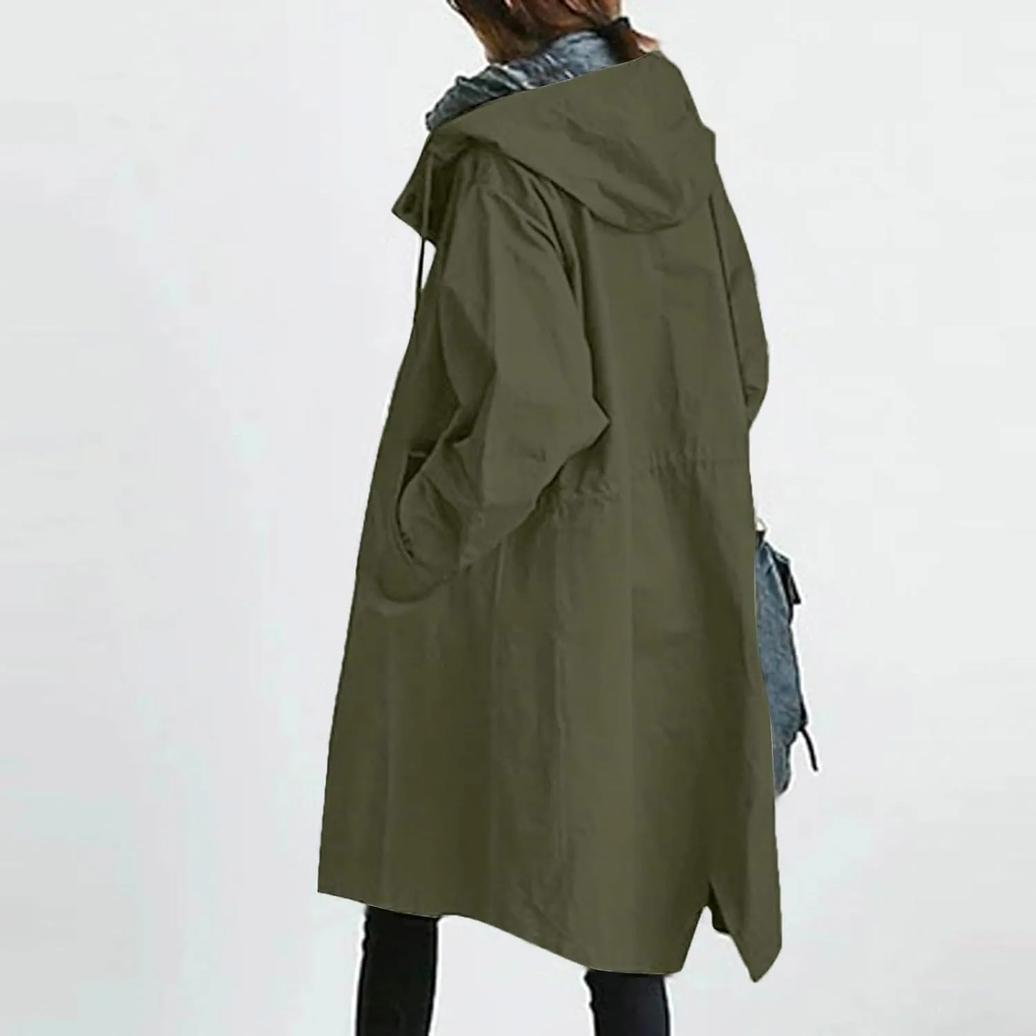 2023 Women's Trench Coat Long Double-Breasted Fall Fashion Windbreaker Jackets Classic Lapel Slim Overcoat Outerwear