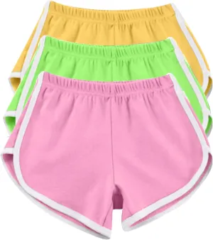 3PC Shorts for Women Plus Size High Waisted Casual Cute Y2k Shorts Athletic Running Workout Gym Sweat Shorts Pack