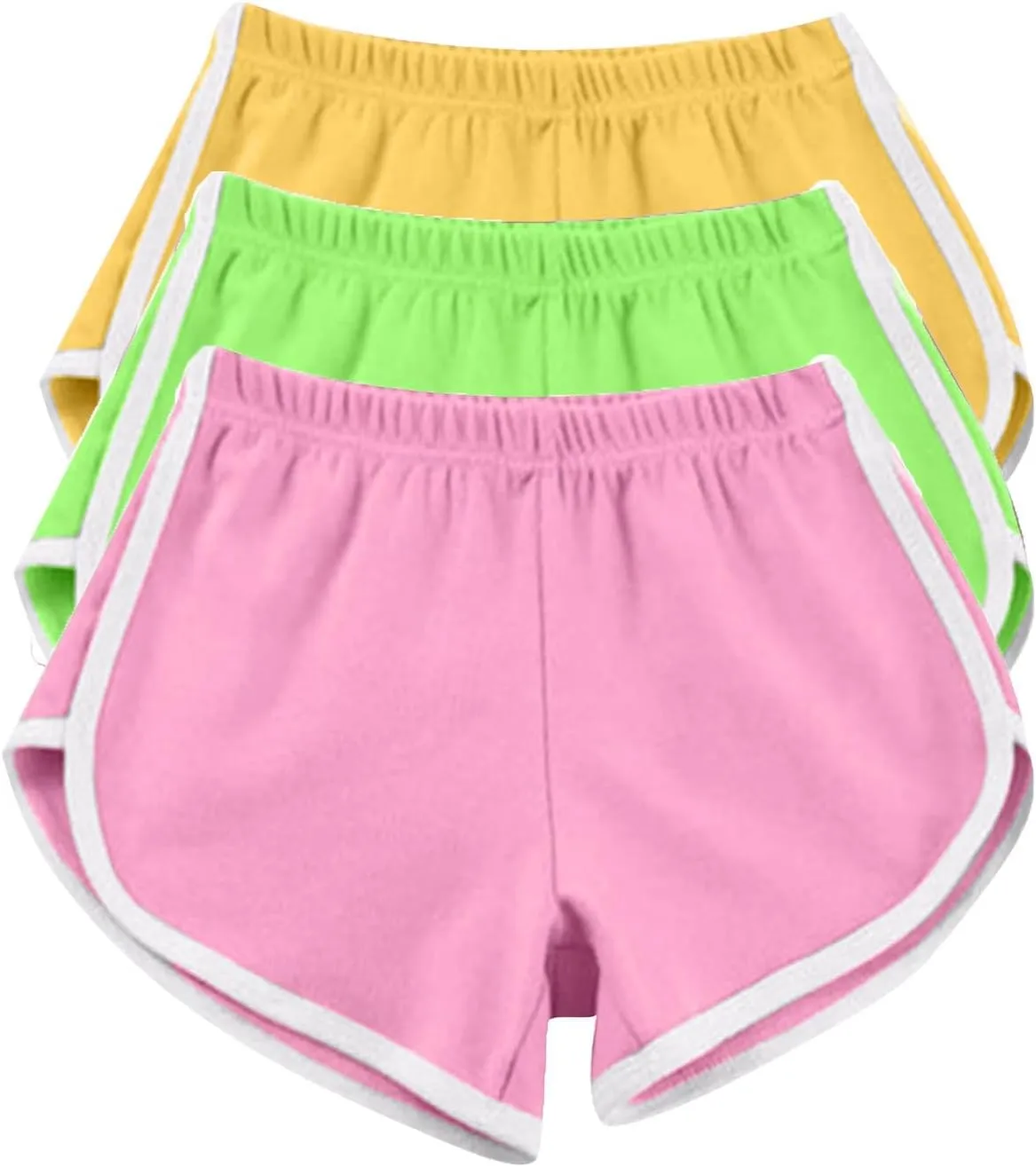 3PC Shorts for Women Plus Size High Waisted Casual Cute Y2k Shorts Athletic Running Workout Gym Sweat Shorts Pack