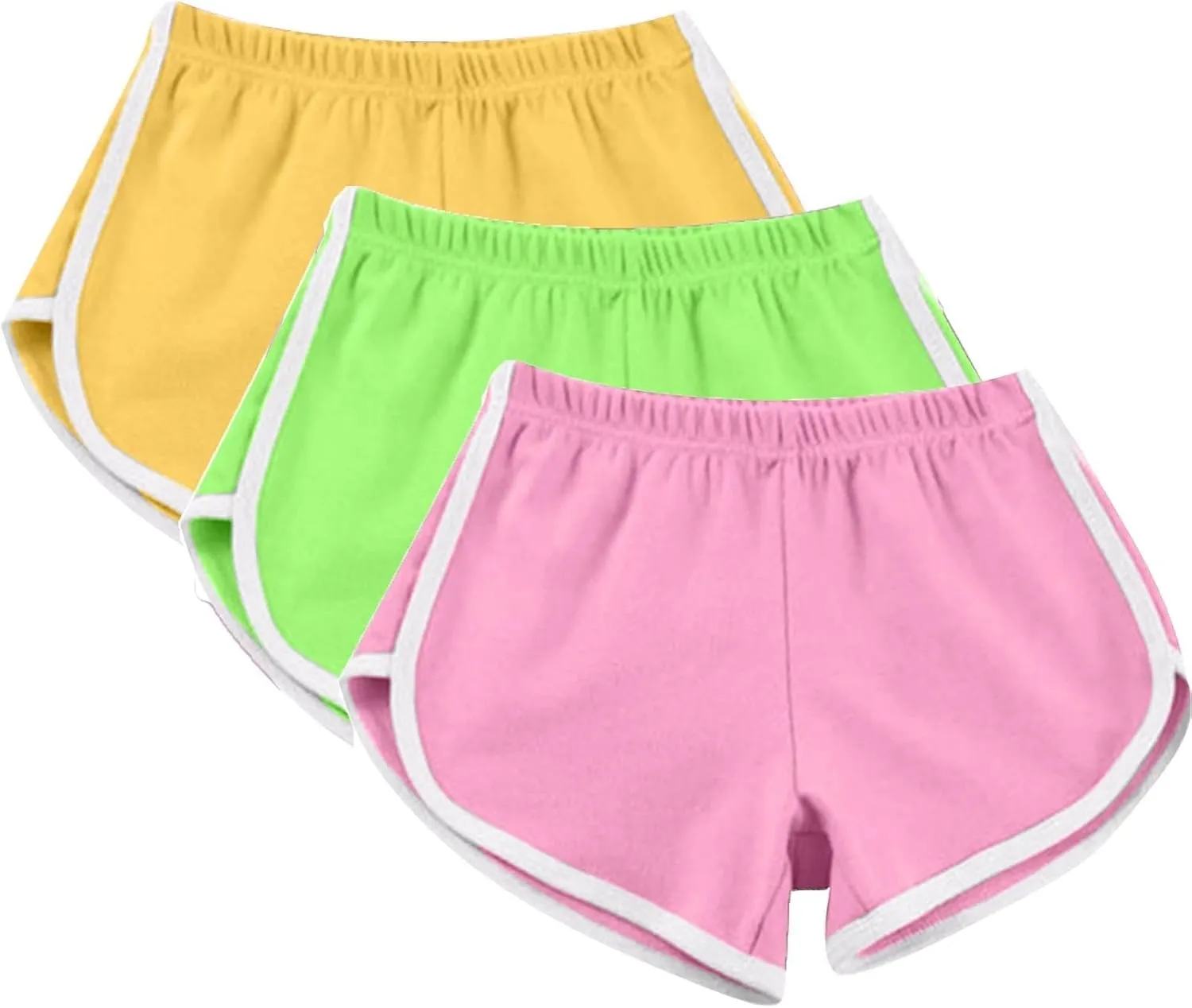 3PC Shorts for Women Plus Size High Waisted Casual Cute Y2k Shorts Athletic Running Workout Gym Sweat Shorts Pack