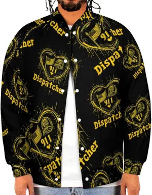 911 Diapatcher U.S.A Flag Lightweight Men's Baseball Jackets Relaxed Fit Varsity Bomber Jacket Windbreaker Coat