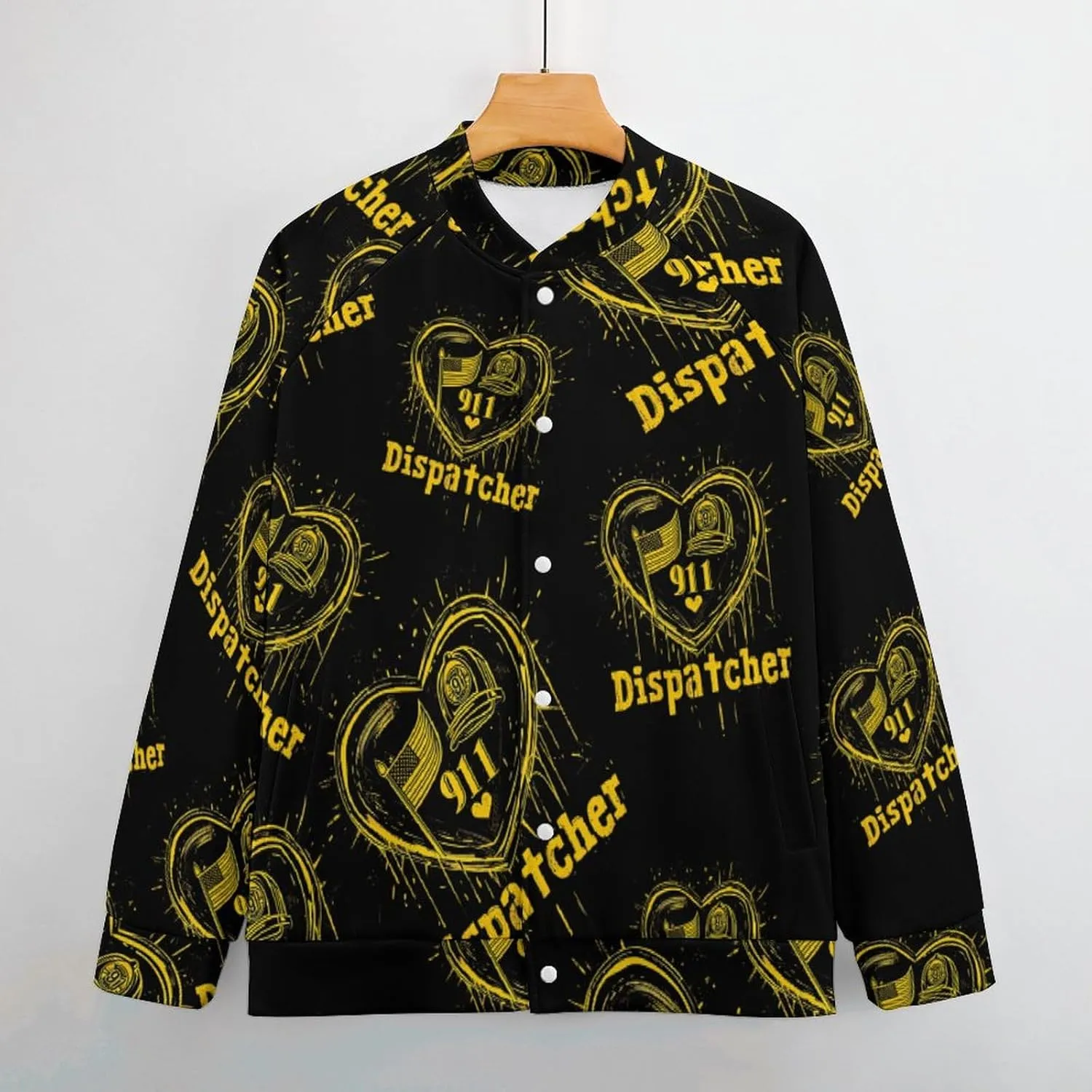 911 Diapatcher U.S.A Flag Lightweight Men's Baseball Jackets Relaxed Fit Varsity Bomber Jacket Windbreaker Coat