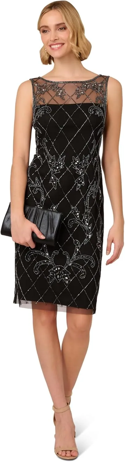 Adrianna Papell Women's Beaded Sheath Dress