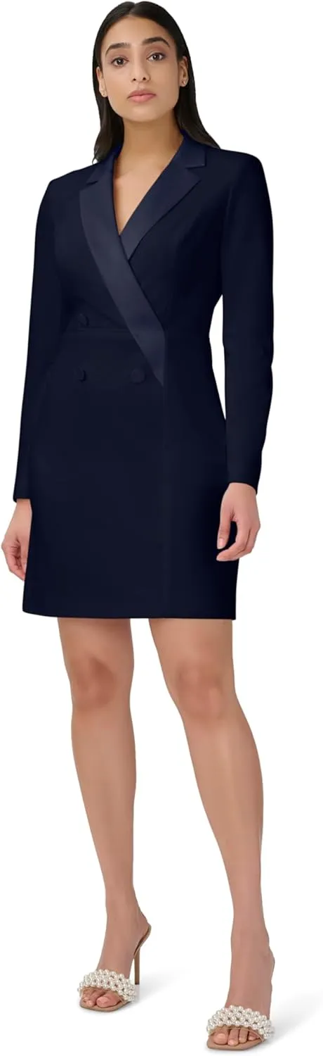 Adrianna Papell Women's Crepe Tuxedo Sheath Dress