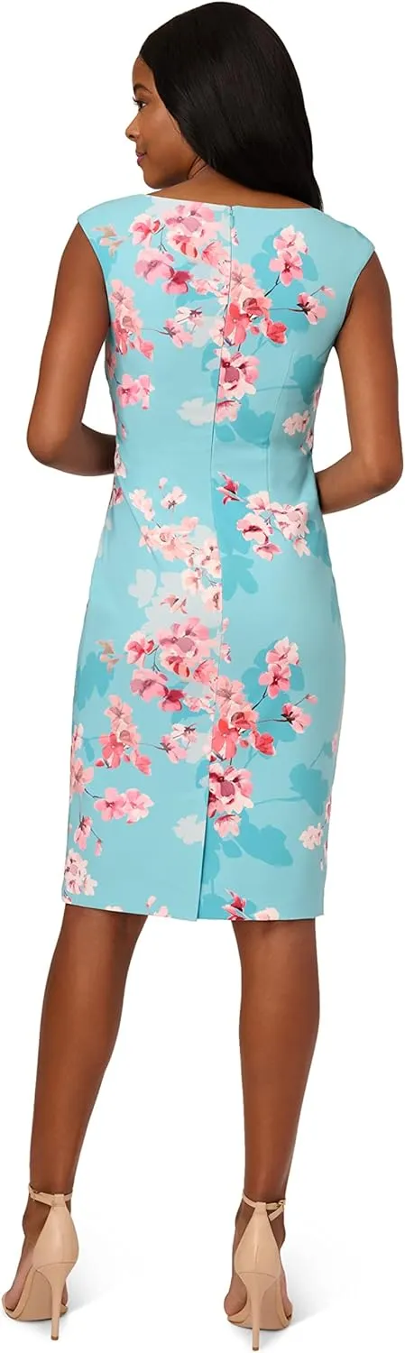 Adrianna Papell Women's Draped Floral Printed Dress