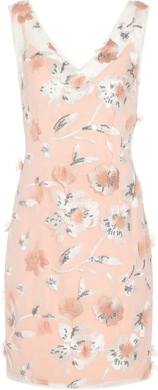 Adrianna Papell Women's Floral Embroidery Sheath