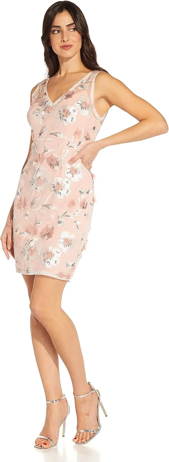 Adrianna Papell Women's Floral Embroidery Sheath