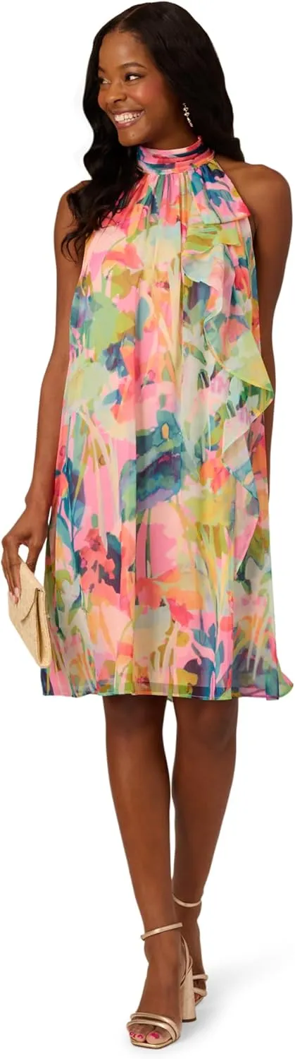 Adrianna Papell Women's Halter Sheath Short Dress