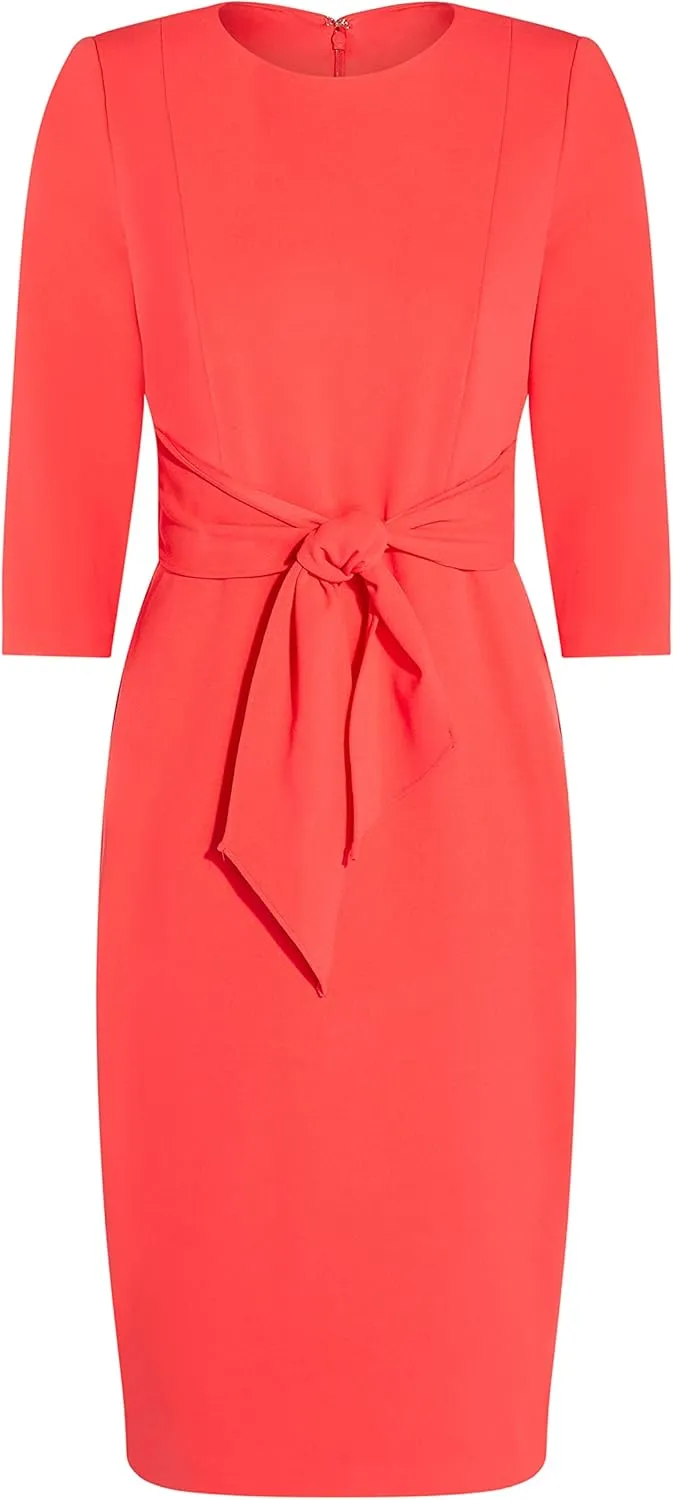 Adrianna Papell Women's Knit Crepe Tie Waist Sheath