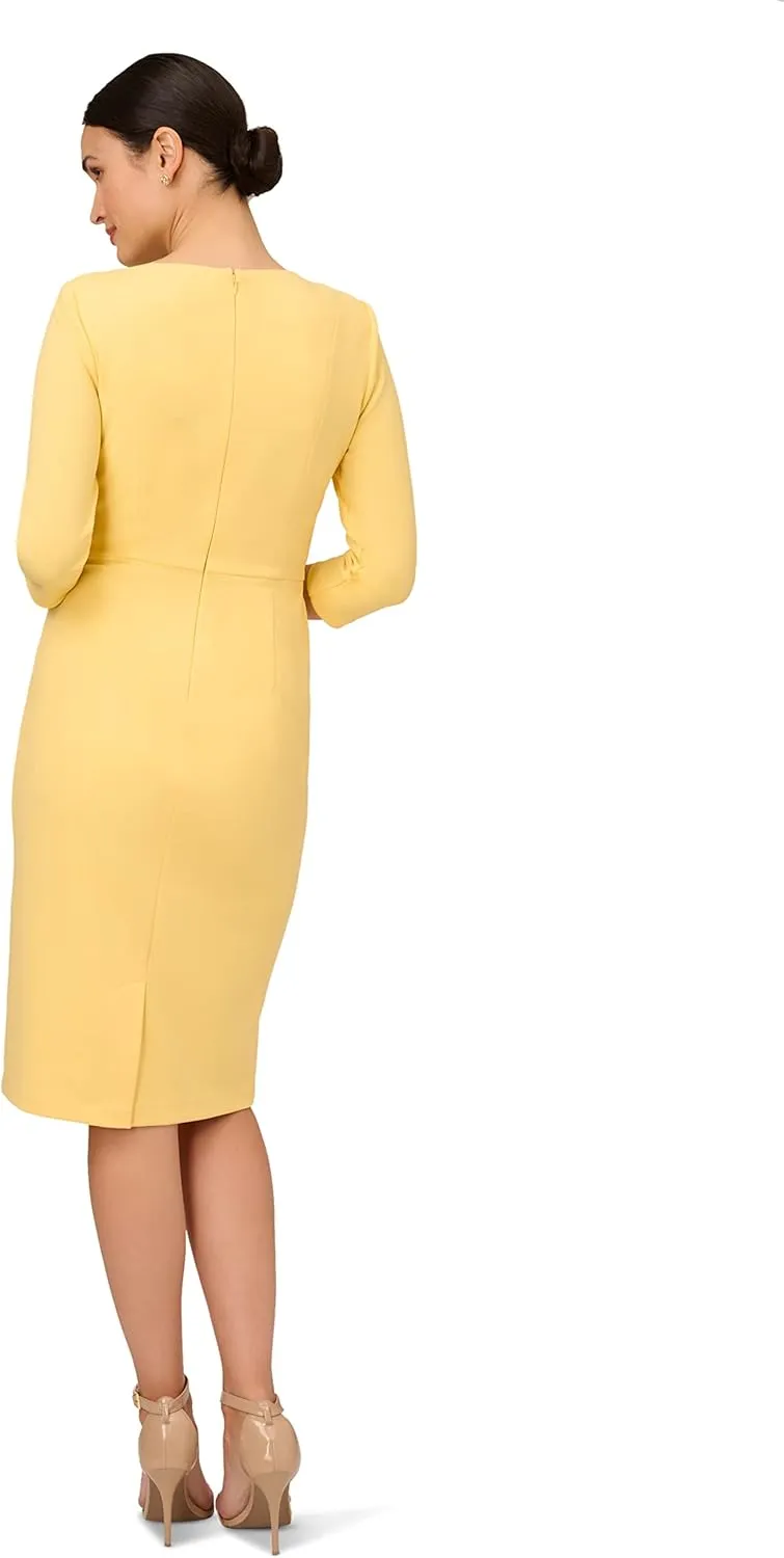 Adrianna Papell Women's Knit Crepe Tie Waist Sheath