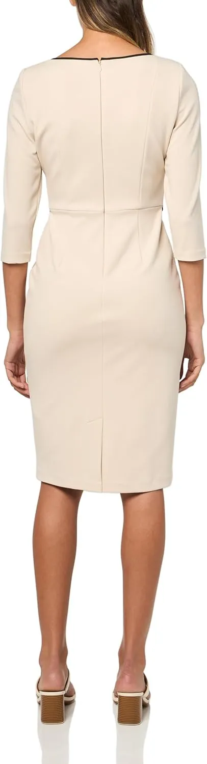 Adrianna Papell Women's Tipped Crepe Tie Dress