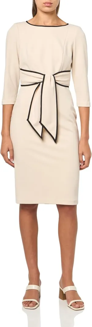 Adrianna Papell Women's Tipped Crepe Tie Dress