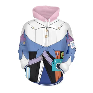 Adult Honkai: Star Rail Costume March 7th Zip Up Jacket Hoodie Dress T-shirt and Cape for Cosplay