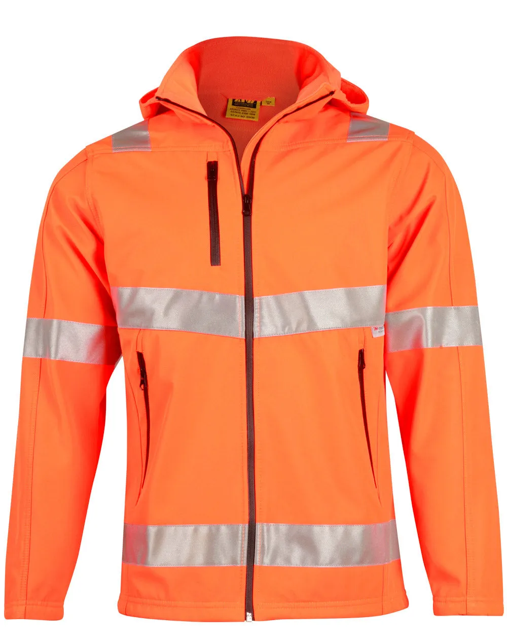 Adults Hi-Vis Heavy Duty Softshell Jacket with 3M Tapes SW30