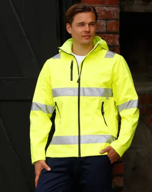 Adults Hi-Vis Heavy Duty Softshell Jacket with 3M Tapes SW30