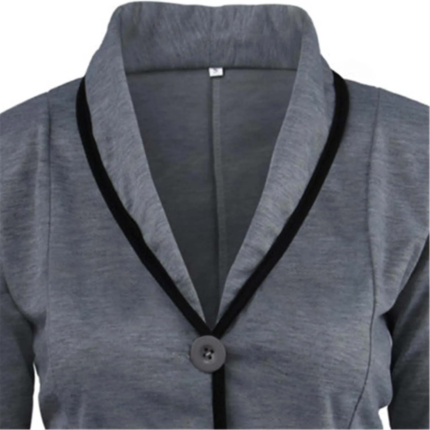 Andongnywell Women's Casual Work Solid Color Blazer Jacket Long Sleeve Collar Button Work Office Business