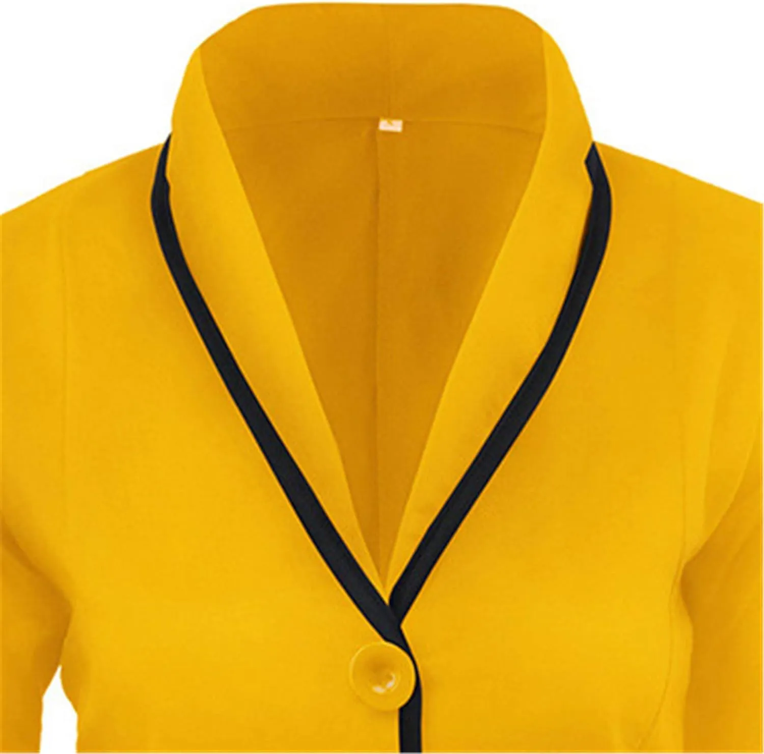 Andongnywell Women's Casual Work Solid Color Blazer Jacket Long Sleeve Collar Button Work Office Business