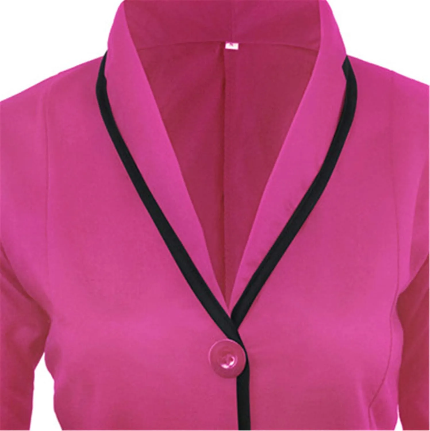 Andongnywell Women's Casual Work Solid Color Blazer Jacket Long Sleeve Collar Button Work Office Business