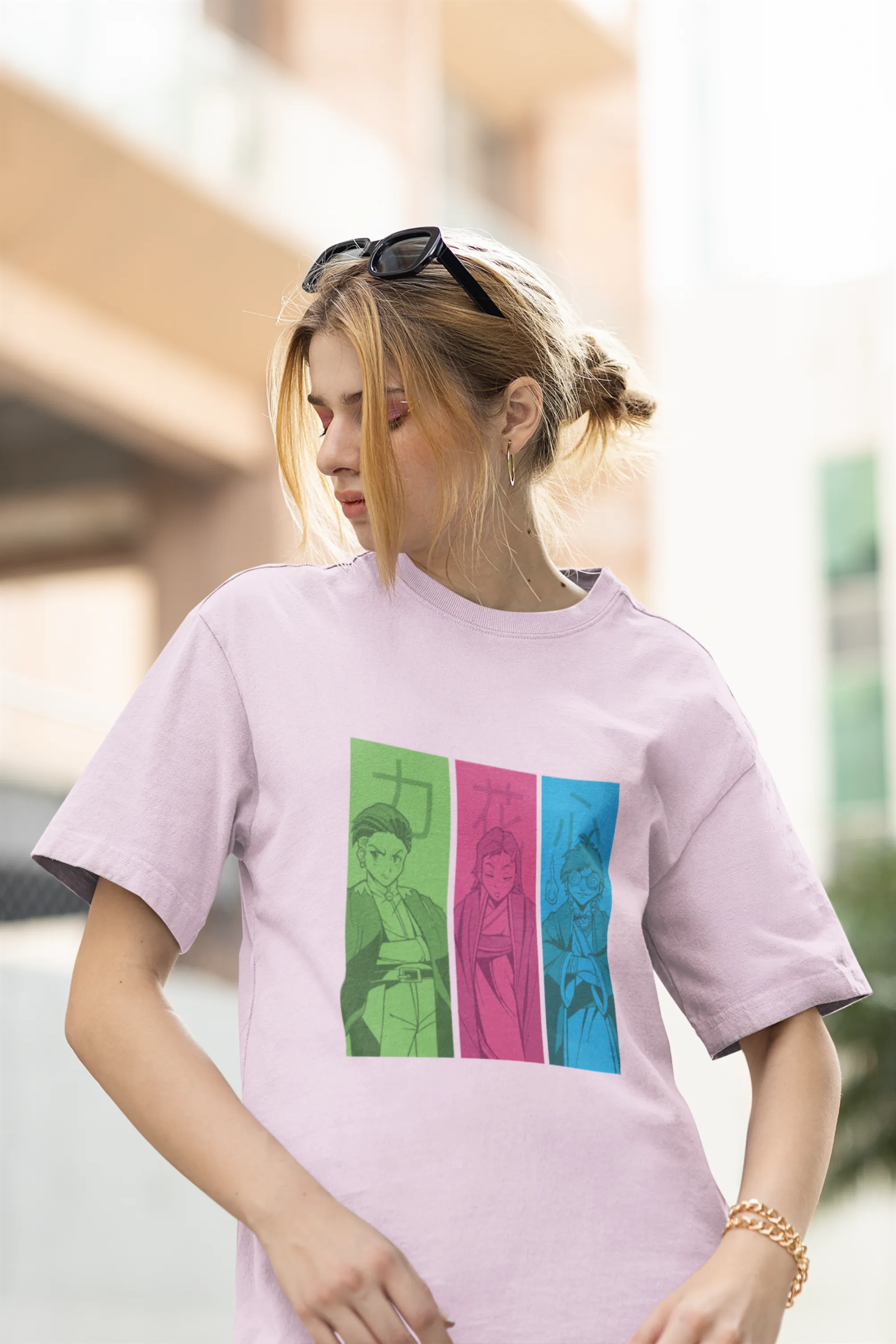Anime Manga Printed Oversized T-shirt for women
