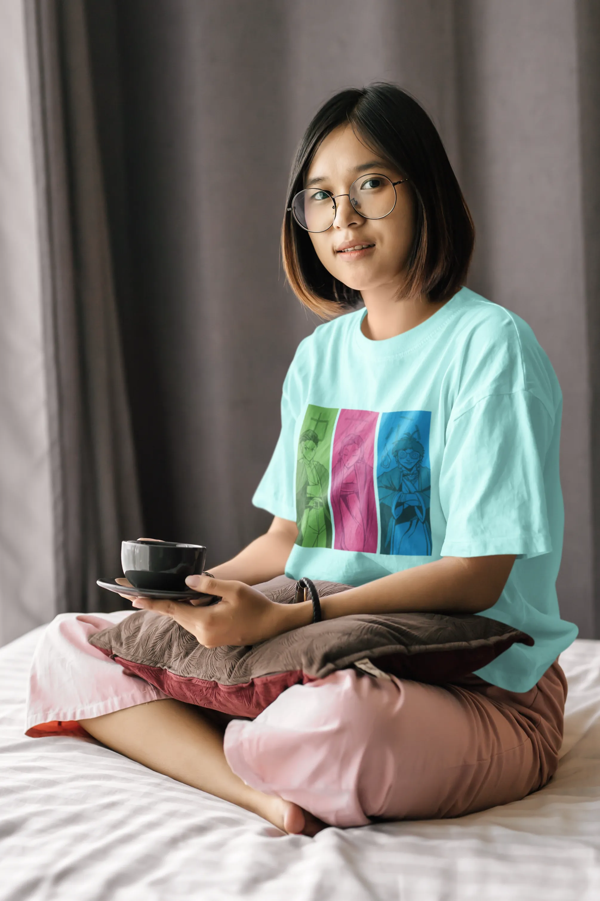 Anime Manga Printed Oversized T-shirt for women