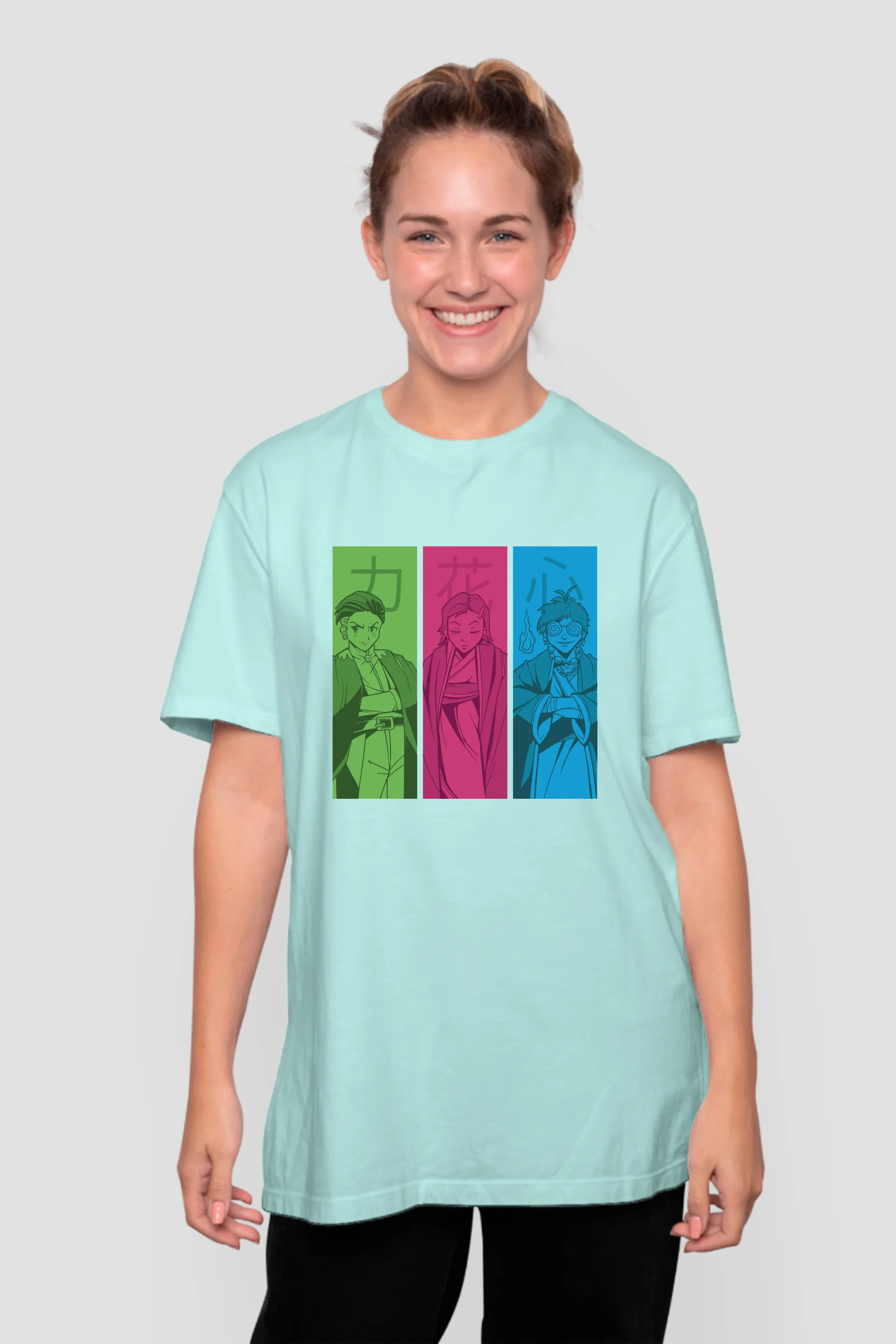 Anime Manga Printed Oversized T-shirt for women