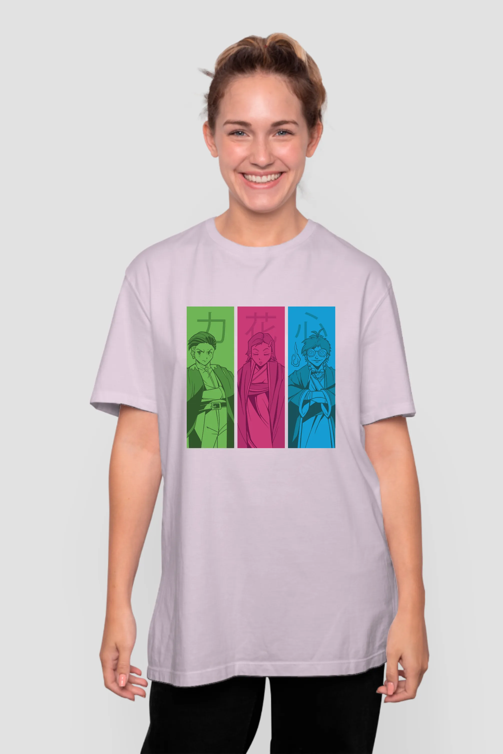 Anime Manga Printed Oversized T-shirt for women