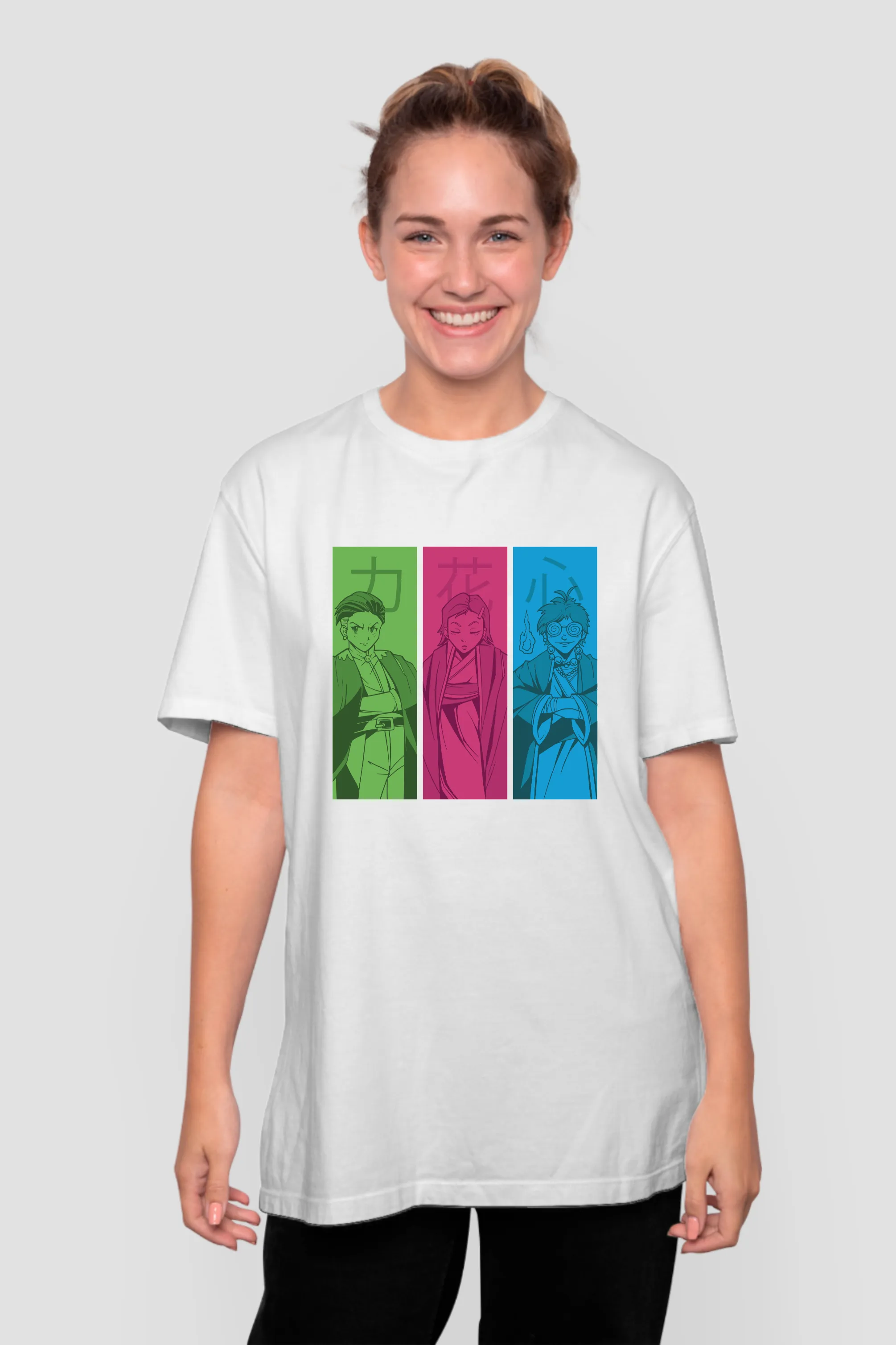 Anime Manga Printed Oversized T-shirt for women