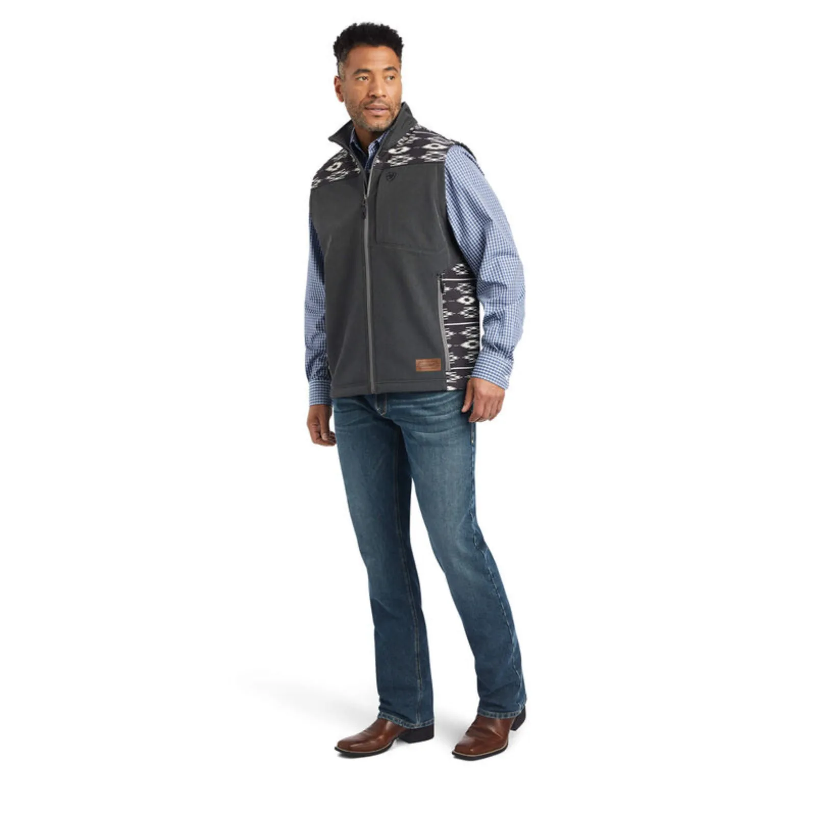 Ariat® Men's Vernon 2.0 Chimayo Charcoal Softshell Vest 10042188