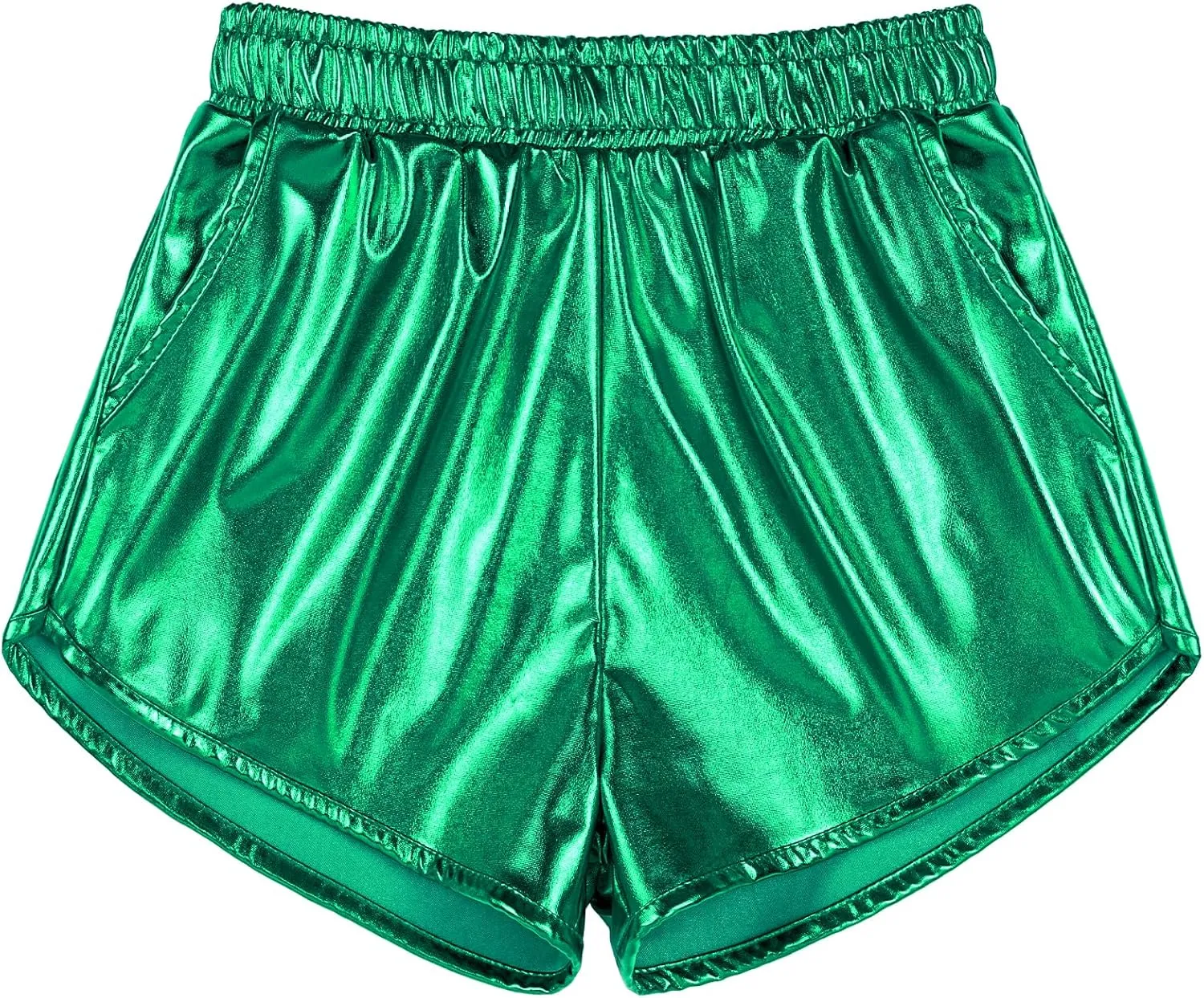 Auranso Girls Metallic Shorts Sparkly Hot Pants Shiny Dance Outfits Short Pants
