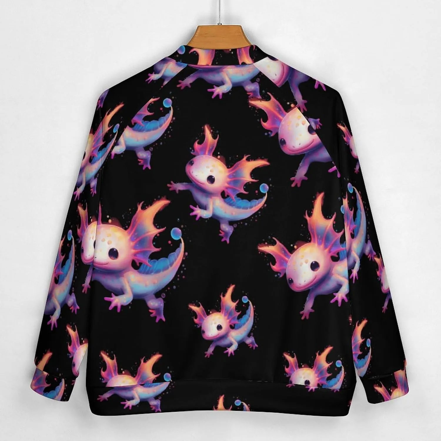 Axolotl Angels Lightweight Men's Baseball Jackets Relaxed Fit Varsity Bomber Jacket Windbreaker Coat