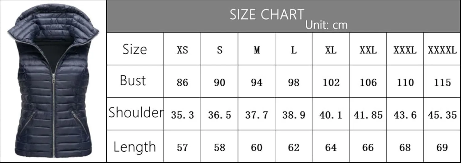 AYGJKIE Women's Warm Quilted Down Jacket Short Winter Jacket Sleeveless Jacket Microfleece Elegant Sleeveless Down Jacket