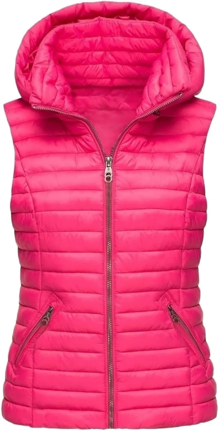 AYGJKIE Women's Warm Quilted Down Jacket Short Winter Jacket Sleeveless Jacket Microfleece Elegant Sleeveless Down Jacket