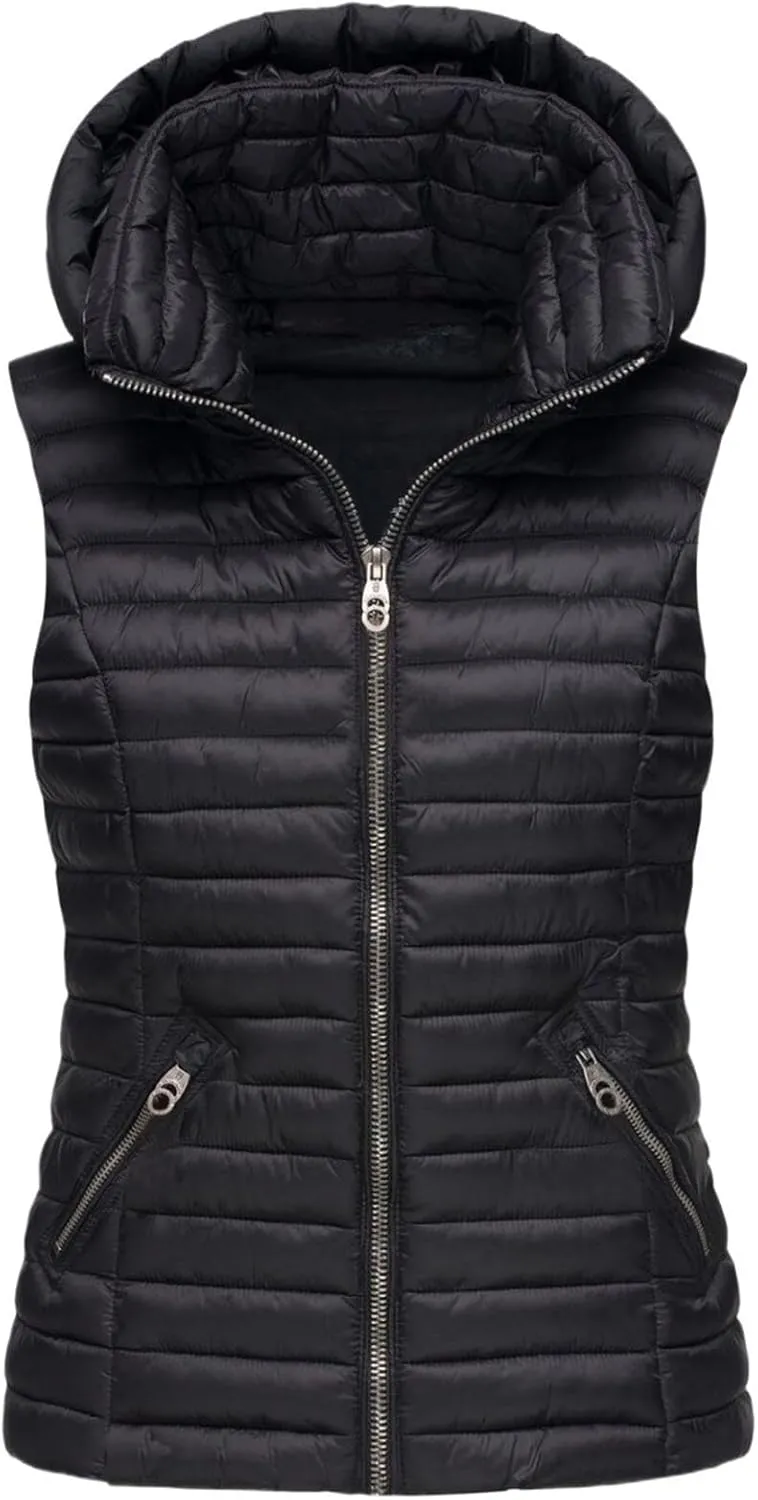 AYGJKIE Women's Warm Quilted Down Jacket Short Winter Jacket Sleeveless Jacket Microfleece Elegant Sleeveless Down Jacket