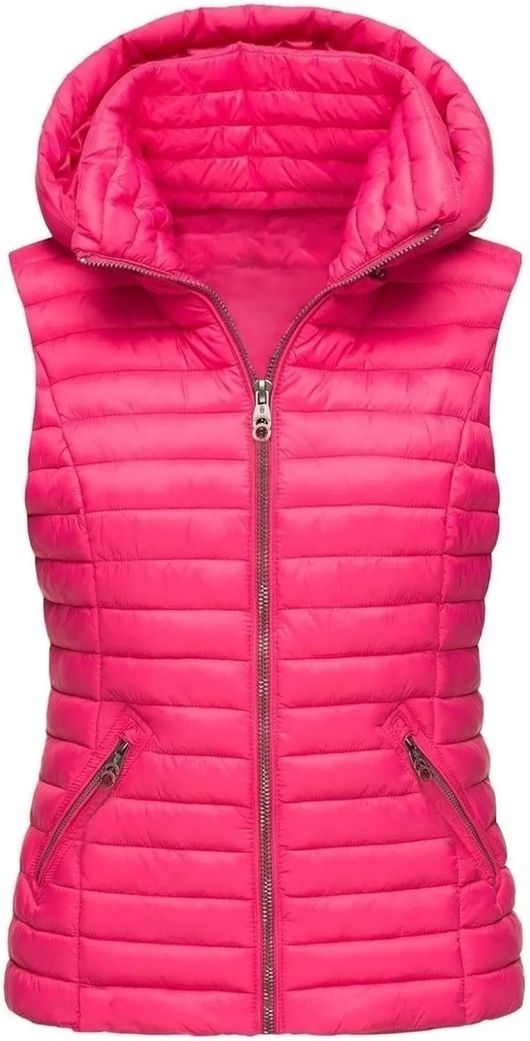 AYGJKIE Women's Warm Quilted Down Jacket Short Winter Jacket Sleeveless Jacket Microfleece Elegant Sleeveless Down Jacket