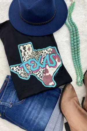 BC COWPRINT TEXAS- BLACK