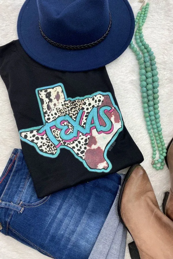 BC COWPRINT TEXAS- BLACK