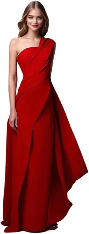 Beach Wedding Sheath Evening Gown Elegant Dress Formal Sleeveless One Shoulder Stretch Chiffon Masquerade Dress 2025