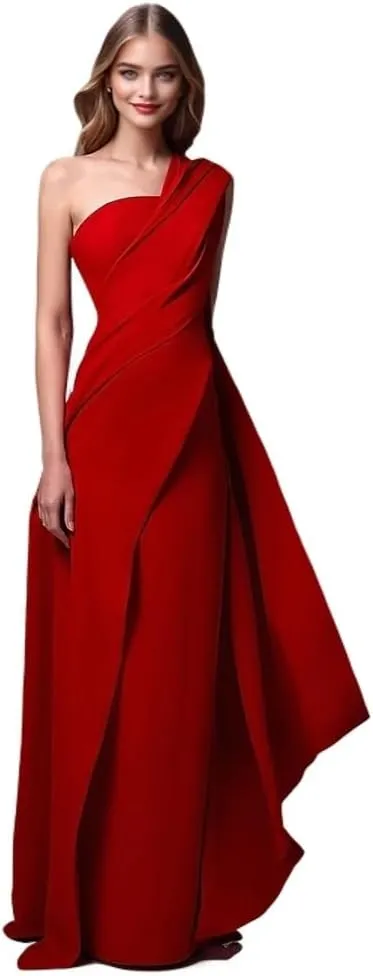 Beach Wedding Sheath Evening Gown Elegant Dress Formal Sleeveless One Shoulder Stretch Chiffon Masquerade Dress 2025