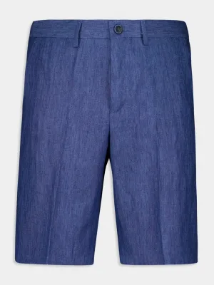 Bermuda Blue Linen Shorts