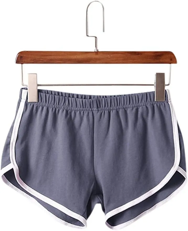 Biker Shorts Women Elastic Waist Athletic Shorts Drawstring Workout Shorts High Waisted Running Shorts Gym Shorts