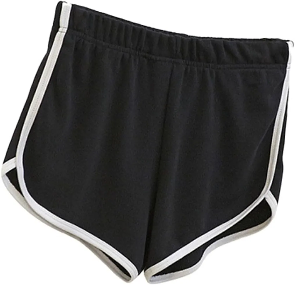 Biker Shorts Women Elastic Waist Athletic Shorts Drawstring Workout Shorts High Waisted Running Shorts Gym Shorts